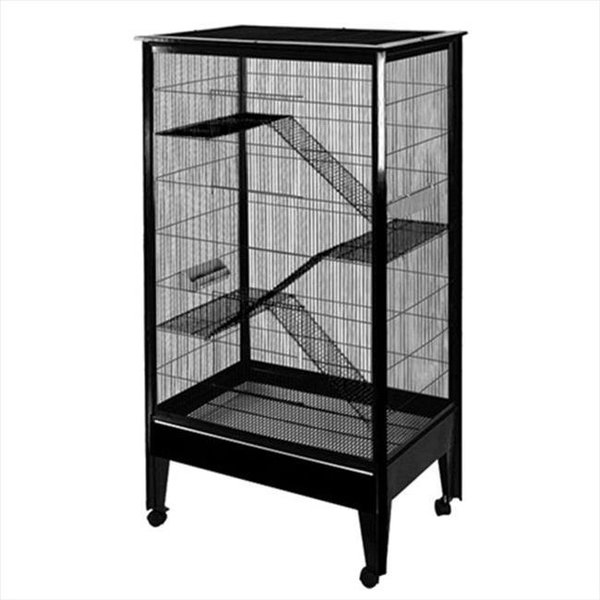 A&E Cage A&E Cage SA3221H PL-BK Large - 4 Level Small Animal Cage On Casters; Platinum And Black SA3221H PL/BK
